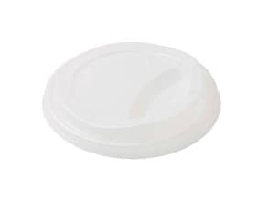 Plastlock Ø90 mm högt CPLA naturvitt biologiskt nedbrytbart för kaffekoppar,16 ps x 50 st/krt