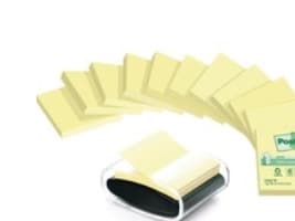 Post-it Z-notes Millenium dispenser + 12 Recycled Z-notes blokke, 76 x 76 mm