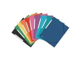 Elastikmappe Oxford Top File+, 3-klap, A4, ass. farver - (10 stk.)