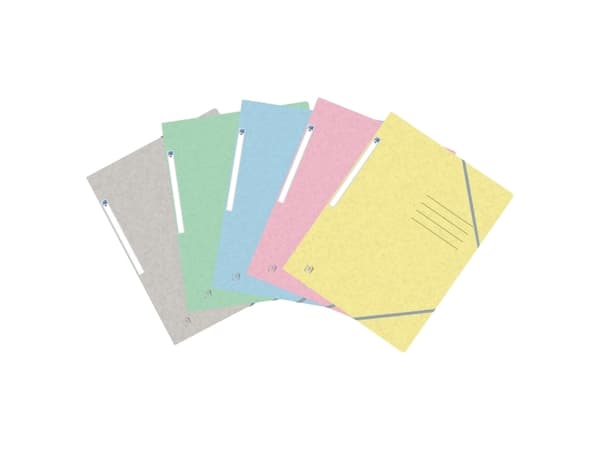 Elastikmappe Oxford Top File+, 3-klap, A4, ass. farver - (10 stk.)