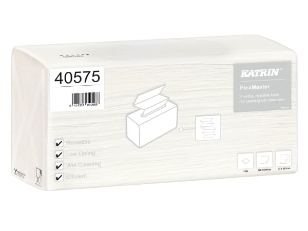 Aftørringsklud Katrin® FlexMaster, hvid, pakke a 5 stk.