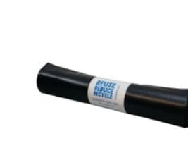 Affaldssække, PolyBLUE, genbrugsplast, 60 my, sort, 10 poser, 160 l
