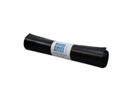Affaldssække, PolyBLUE, genbrugsplast, 60 my, sort, 10 poser, 160 l