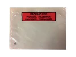 Følgeseddellommer, C5, med tryk, 175 x 235 mm, 45my, pakke a 1.000 stk