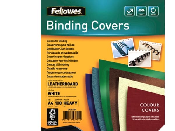 Fellowes Delta - A4 (210 x 297 mm) - hvit - 250 g/m² - 100 stk permomslag - for Fellowes Galaxy 500, Galaxy Wire, Pulsar+ 300, Quasar+ 500, Star 150,