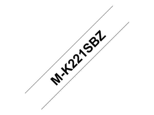 Brother M-K221SBZ - Svart på hvitt - Rull (0,9 cm x 4 m) 1 kassett(er) ulaminert teip - for P-Touch PT-55, PT-65, PT-75, PT-80, PT-85, PT-BB4, PT-M95