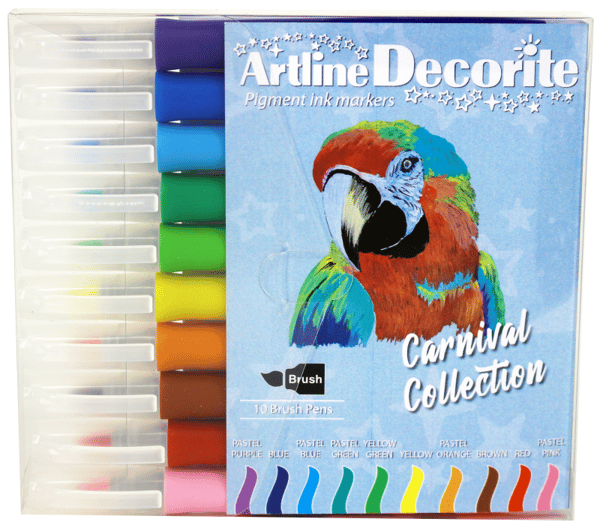 Artline Decorite brush pastel ass. farver 10-pack