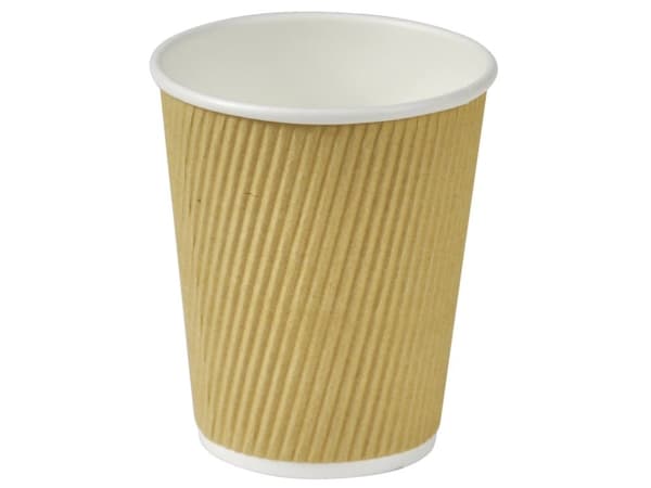 Kaffemuggar av kartong Nature Line 8oz 25cl rippelvägg 500 st/burk - (500 st.)