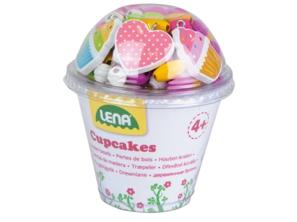 Träpärlor Cupcake Pink - Gör-det-själv halsband