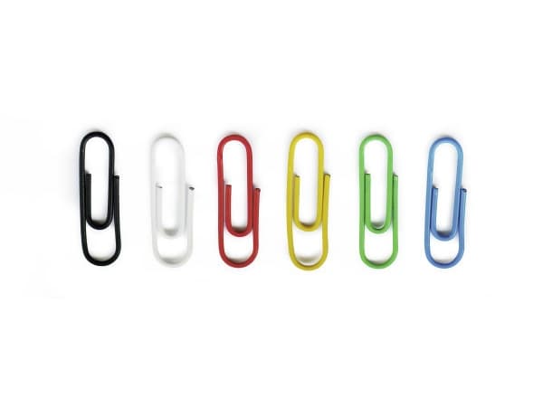 DURABLE - Pappersklämmor - rund - 26 mm - metall - plastöverdragen - blandade färger - paket med 100