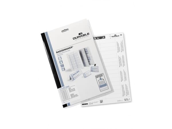 Durable BADGEMAKER, Merkeinnlegg, Hvit, 600 stykker