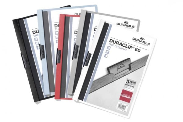 Durable DURACLIP 60, Flerfarget, PVC, Stål, 60 ark, A4