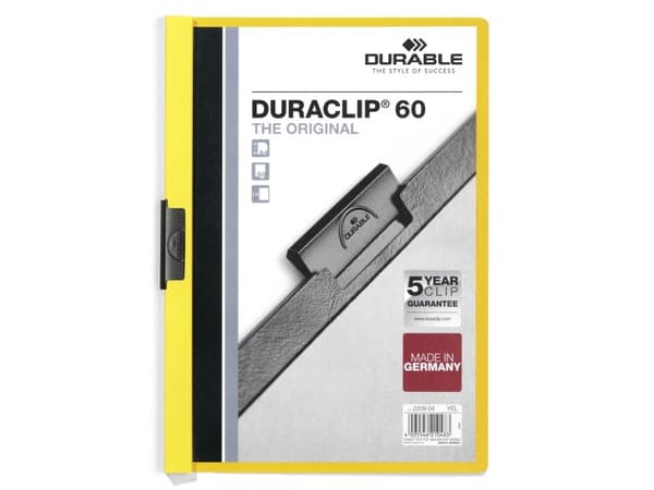 Durable DURACLIP 60, Gult, 60 ark, A4, 1 stykker, Tyskland