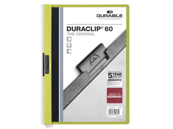 Durable DURACLIP, Grønn, 60 ark, A4, 1 stykker, Tyskland