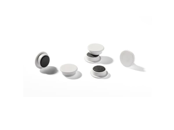 Kestomagneetti Ø21 mm valkoinen - (6 kpl)