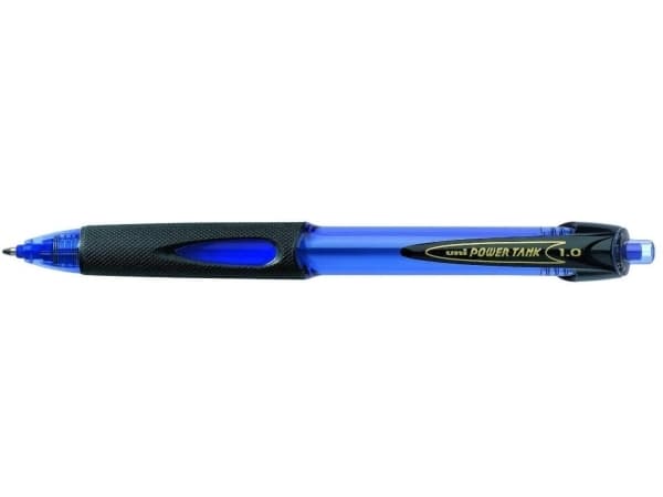 Uni-Ball SN-220, Blå, Blå, Gennemsigtig, Clip-on sisäänvedettävä kuulakärkikynä, Rund, Plastik, Rustfrit Stål