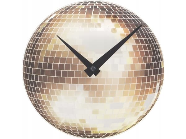Nextime Little Disco - Klokke - kvarts - skrivebord, veggmonterbar - 20 cm - glitrende sølv