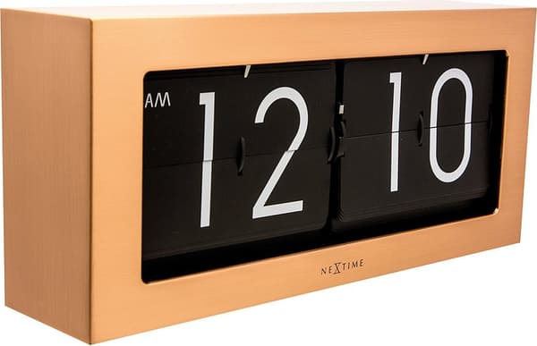 NeXtime klok 5198co Big Flip, 16,7x36 cm, Flip-over, Copper/ Black