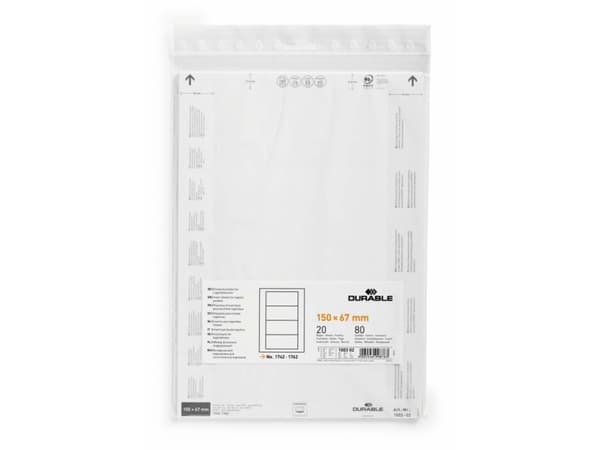 Durable Indstiksark til lagerlommer 150 X 67 mm - (80 etiketter)