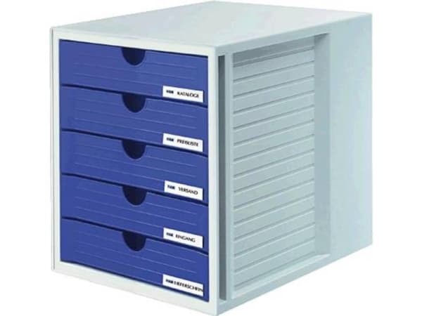 HAN System, Blå, Polystyrol, 5 lådor, 330 mm, 275 mm, 320 mm
