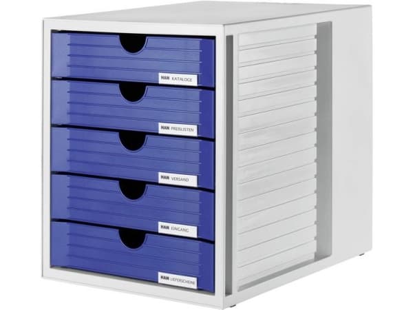 HAN System, Blå, Polystyrol, 5 lådor, 330 mm, 275 mm, 320 mm