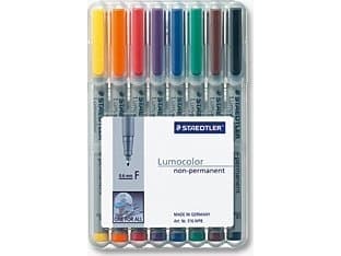 STAEDTLER Lumocolor - Fibertuppenn - ikke-permanent - assorterte farger - 0.6 mm - fin (en pakke 8)