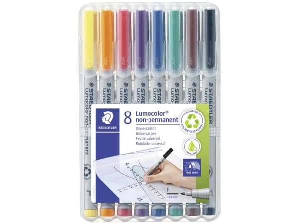 STAEDTLER Lumocolor - Fibertuppenn - ikke-permanent - assorterte farger - 0.6 mm - fin (en pakke 8)