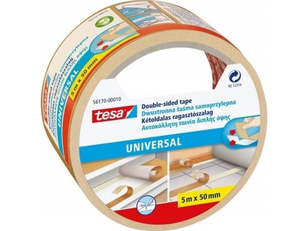 tesa UNIVERSAL 56170-00004-11 Dubbelsidig tejp Vit (L x B) 5 m x 50 mm 1 st