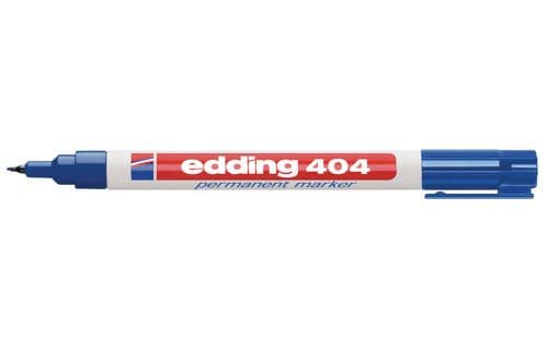 edding 404 - Markering - permanent - för glas, metall, plast - blå - 0.75 mm