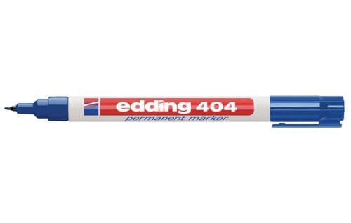 edding 404 - Markering - permanent - för glas, metall, plast - blå - 0.75 mm