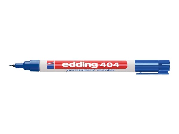 edding 404 - Markering - permanent - för glas, metall, plast - blå - 0.75 mm