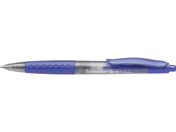 Schneider Schreibgeräte Gelion 1, Indragbar gelpenna, Blå, Blå, Transparent, Plast, Ambidextrous, Medium
