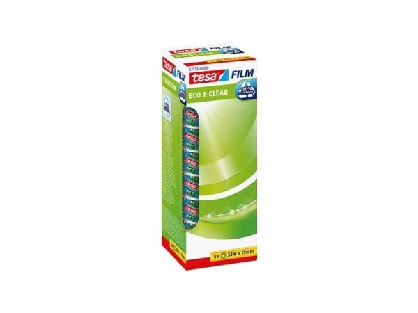 Tape, Tesafilm Eco & Clear, 19 mm x 33 m, 8 ruller