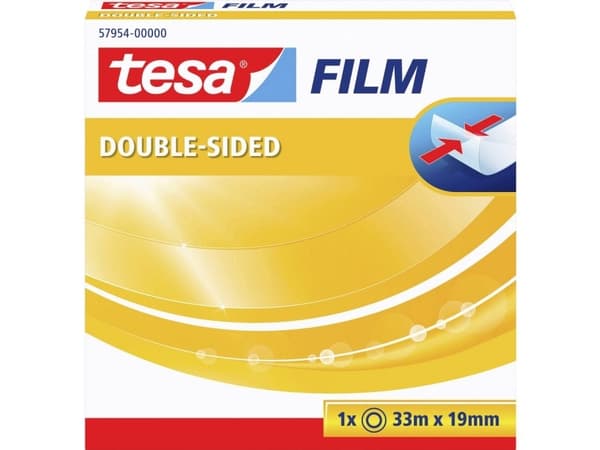Dubbelhäftande tejp Tesa, 19 mm x 33 m
