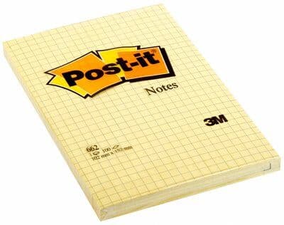 Post-It 7100172739, Rektangel, Gul, papper, 100%, 102 mm, 152 mm