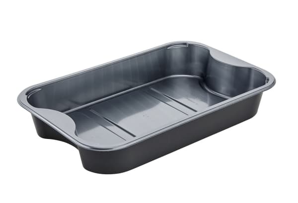 Plastbakke C2294-1B 294x193x45 mm med Bæregreb CPET Sølv med Sort yderside,204 stk/krt