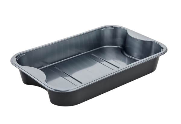 Plastbakke C2294-1B 294x193x45 mm med Bæregreb CPET Sølv med Sort yderside,204 stk/krt