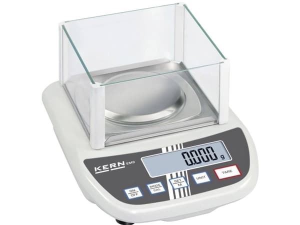 Kern EMS 3000-2+C Brevvægt Kalibreret (DAkkS) Vejeområde 3 kg Aflæsningsnøjagtighed 0.01 g via strømdrift, Batteridrevet Grå