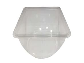 Bowle skål kvadratisk 180x180x70 mm høj APET klar,368 stk/krt