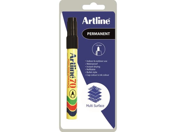 Marker Artline 70 sort 1-Blister
