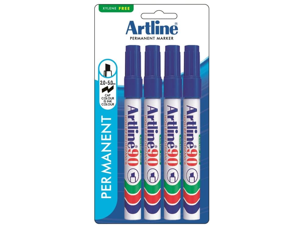 Marker Artline 90 blå 4-Blister
