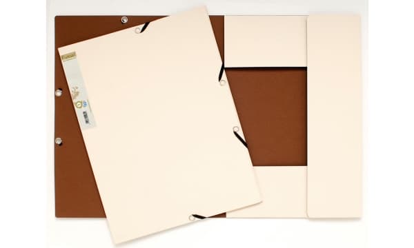 Elastisk mapp exacompta forever, a4, 3 flikar, beige/brun