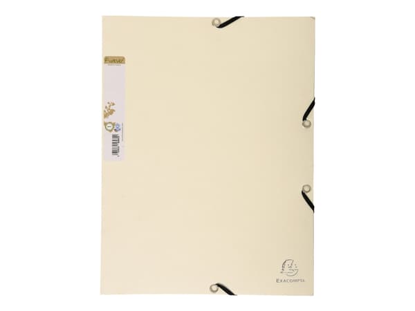 Elastisk mapp exacompta forever, a4, 3 flikar, beige/brun