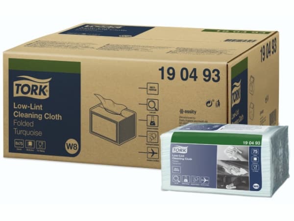 Aftørringsklud Tork Sensitiv W8 300x385 mm turkis - (8 pakker x 75 stk.)