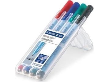 Marker Staedtler Lumocolor Correctable M Non-P 1,0 mm - med 4 stk. ass. farver