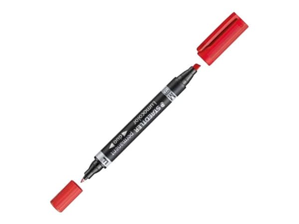 STAEDTLER Lumocolor duo - Twin-tip-markør - permanent - svart - 1.5-4 mm / 0.6 mm - medium / fin
