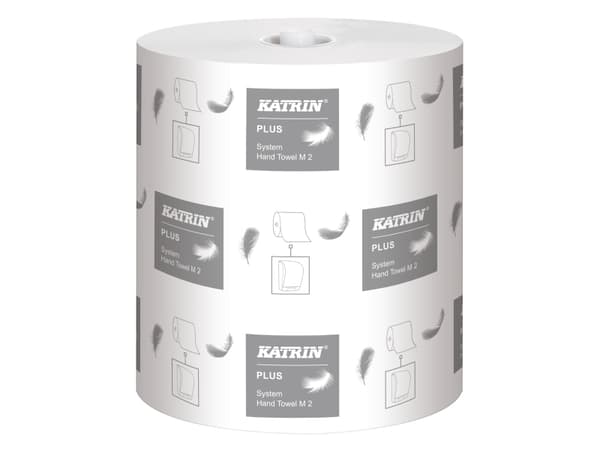 Aftørringspapir Katrin System M2 2-lags 21 cm x 140m hvid - (6 ruller pr. karton)
