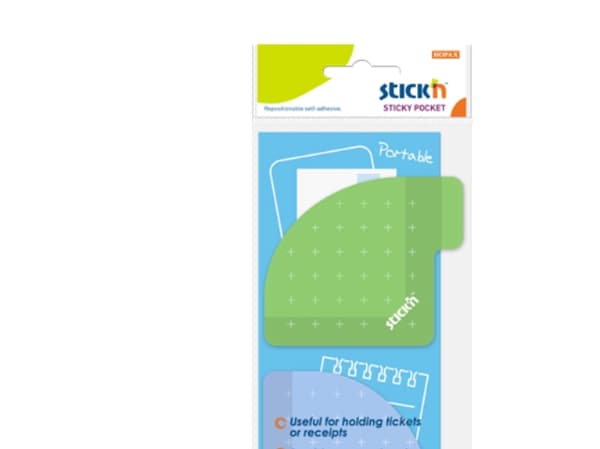 Lomme Stick'N Sticky 70x70 grøn/blå selvklæb. 5stk/pak