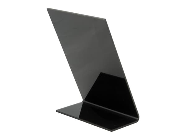 Securit® L-formet A7 akryl bordskilt i sort
