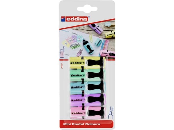 Edding Highlighter edding 7 Mini 4-7-5-1099 Gul, orange, rosa, ljusblå, ljusgrön 1 mm, 3 mm 1 st